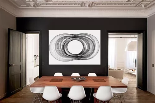 Tableau abstrait Filament noir