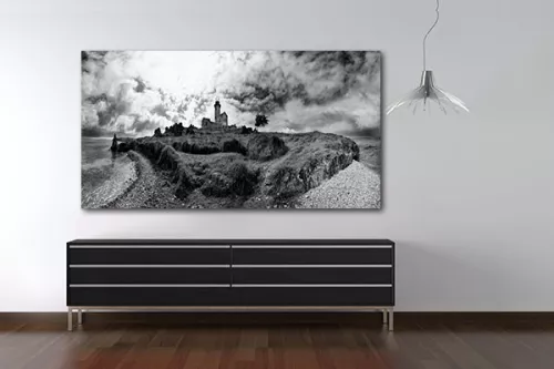 Tableau paysage noir et blanc Ile aux Corbeaux