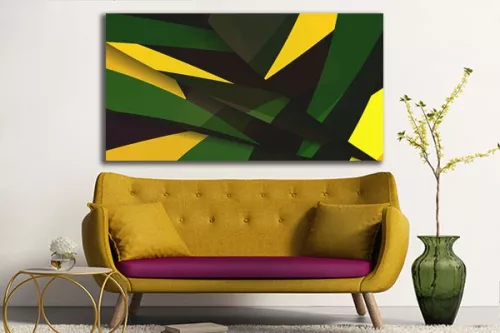 Tableau design vert et jaune