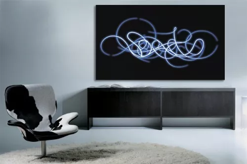 Tableau abstrait contemporain neon