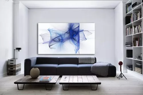 Toile design abstraite Aérien bleu