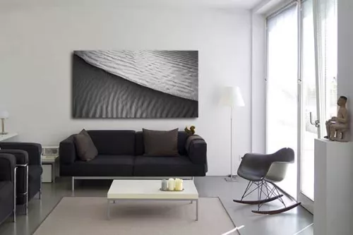 Toile imprimée desert de Kalahari noir et blanc