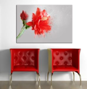 Tableau fleur amaryllis rouge_Izoa