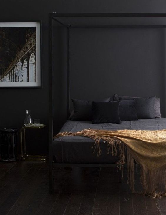 Chambre mur noir