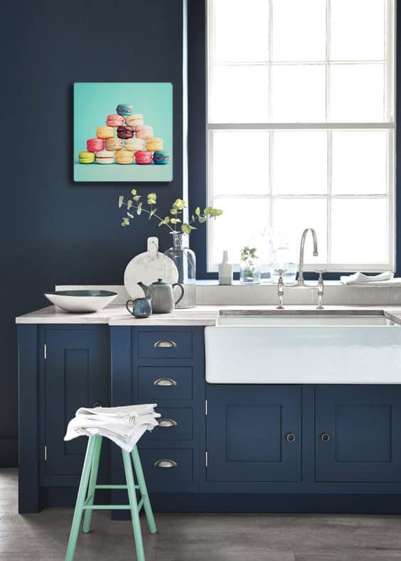 Cuisine design bleu