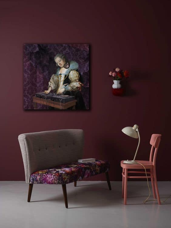 toile déco originale naroque mauve