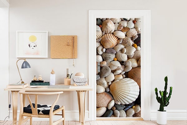 trompe l'oeil porte coquillages