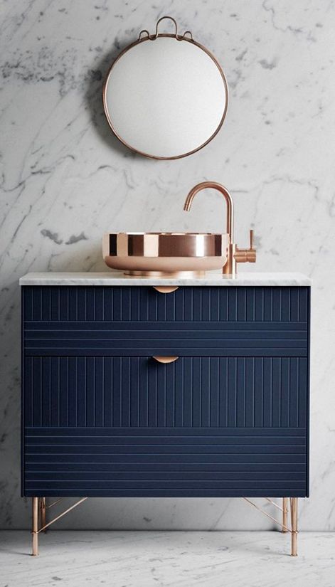 meuble salle de bain bleu