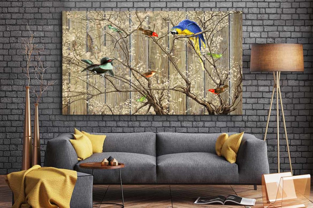 tableau déco original oiseaux