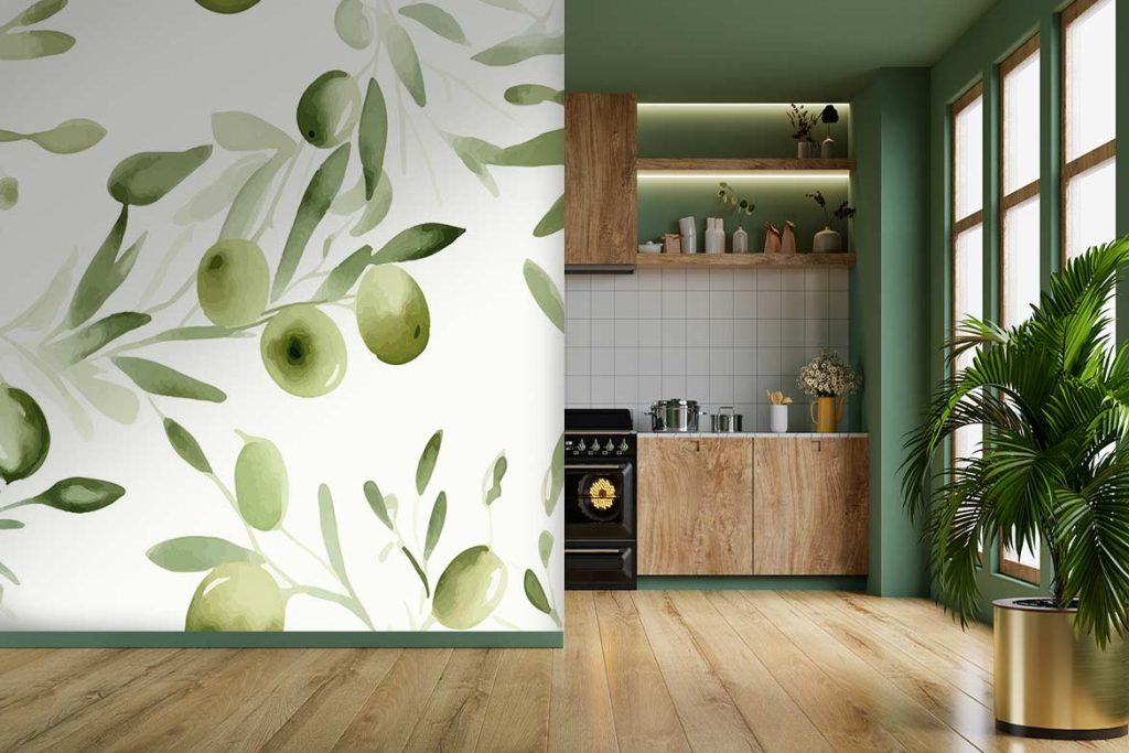 Papier peint cuisine Olives de Provence