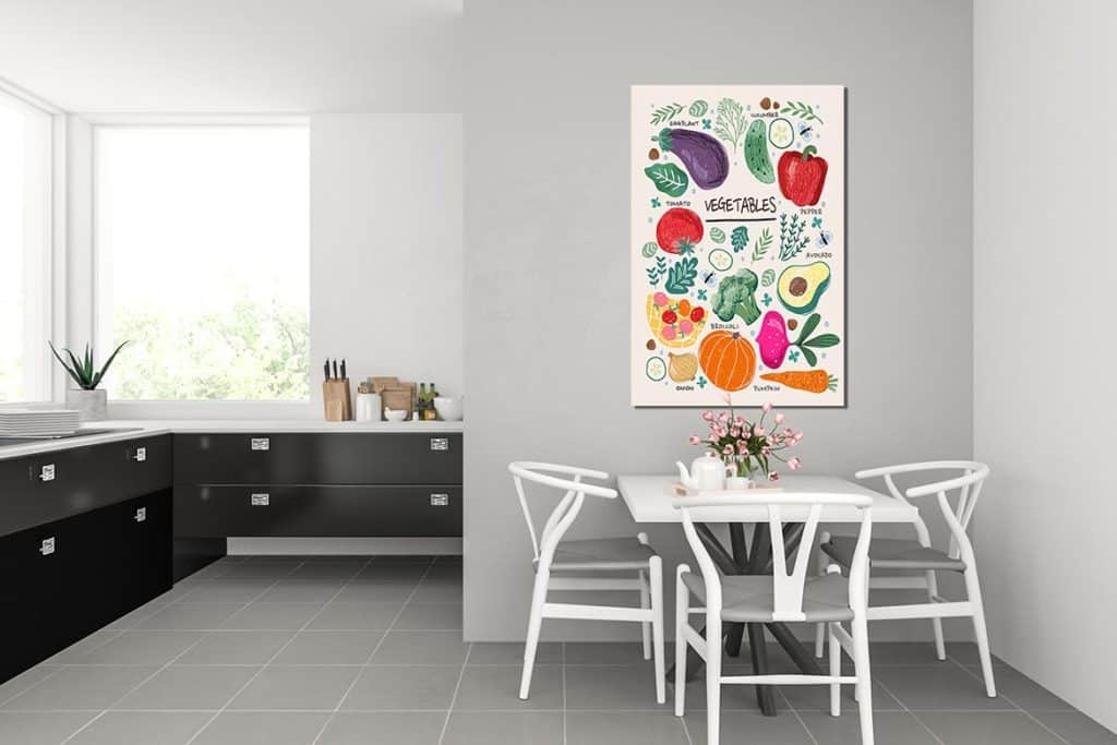 Tableau cuisine pique-nique en couleurs vegetables