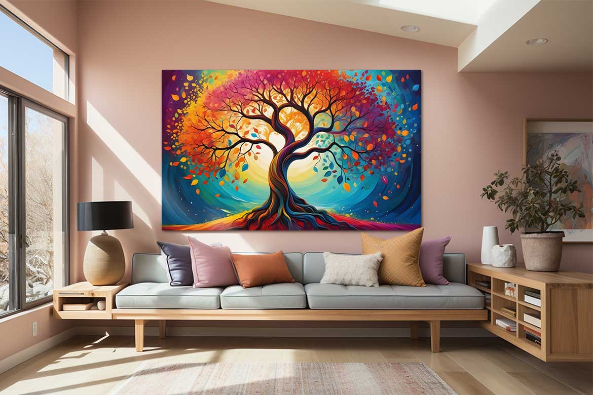 Toile arbre- de vie et Feuillage Éternel