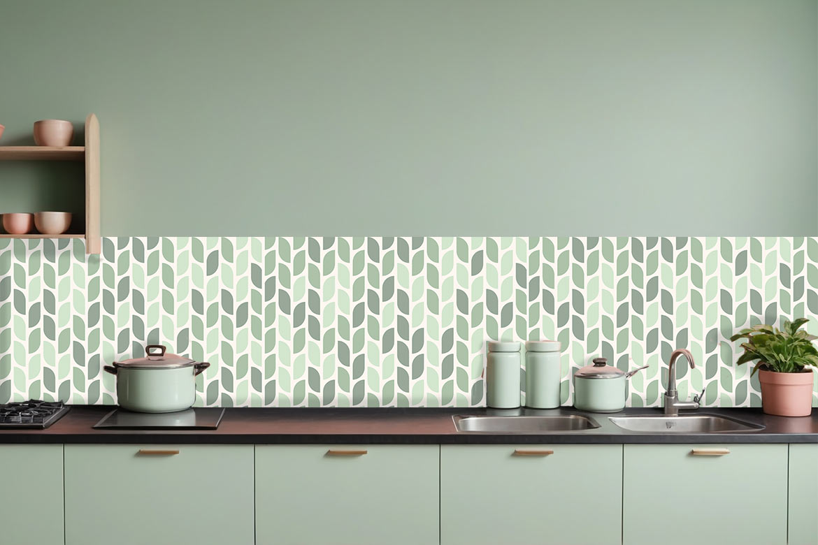 Crédence cuisine foliaire