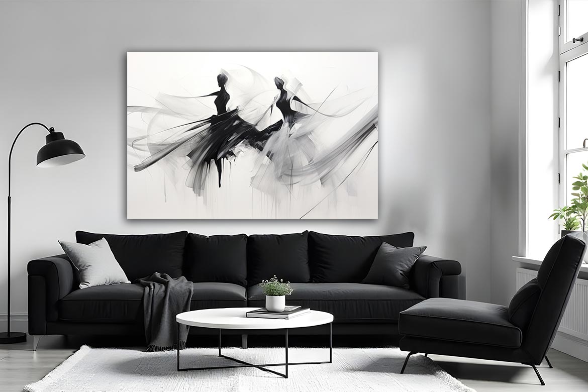 tableau noir et blanc ombre gracieuse mise en scene