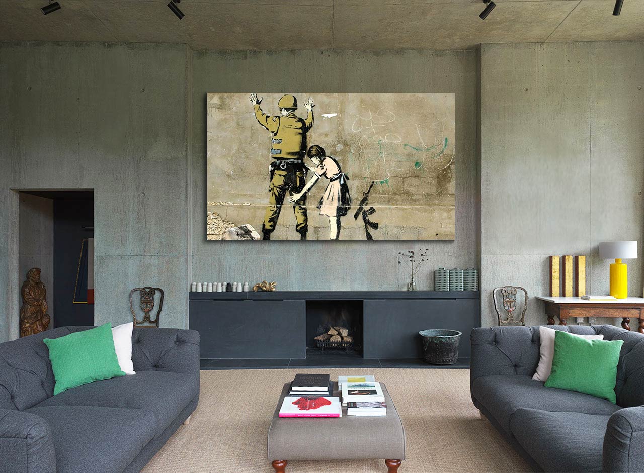 Tableau Banksy fouille au corps