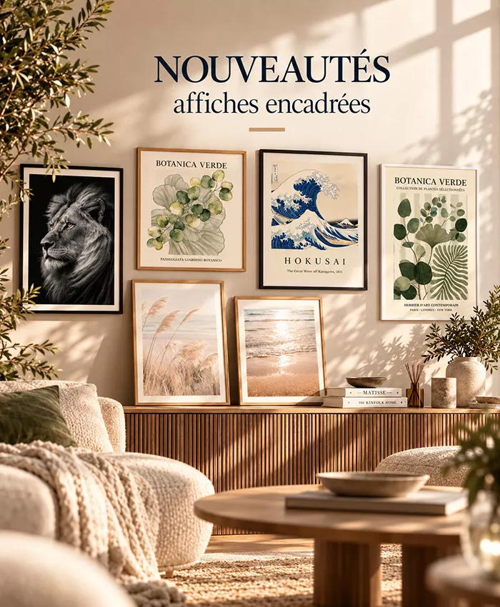 nouveautés Affiches encadrées galerie sur un mur