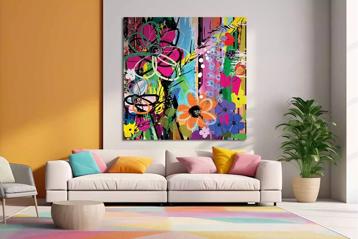 Grand tableau Fleur Colors