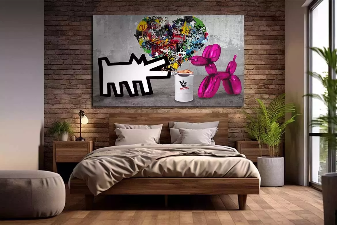 tableau street art xxl Haring x Koons 