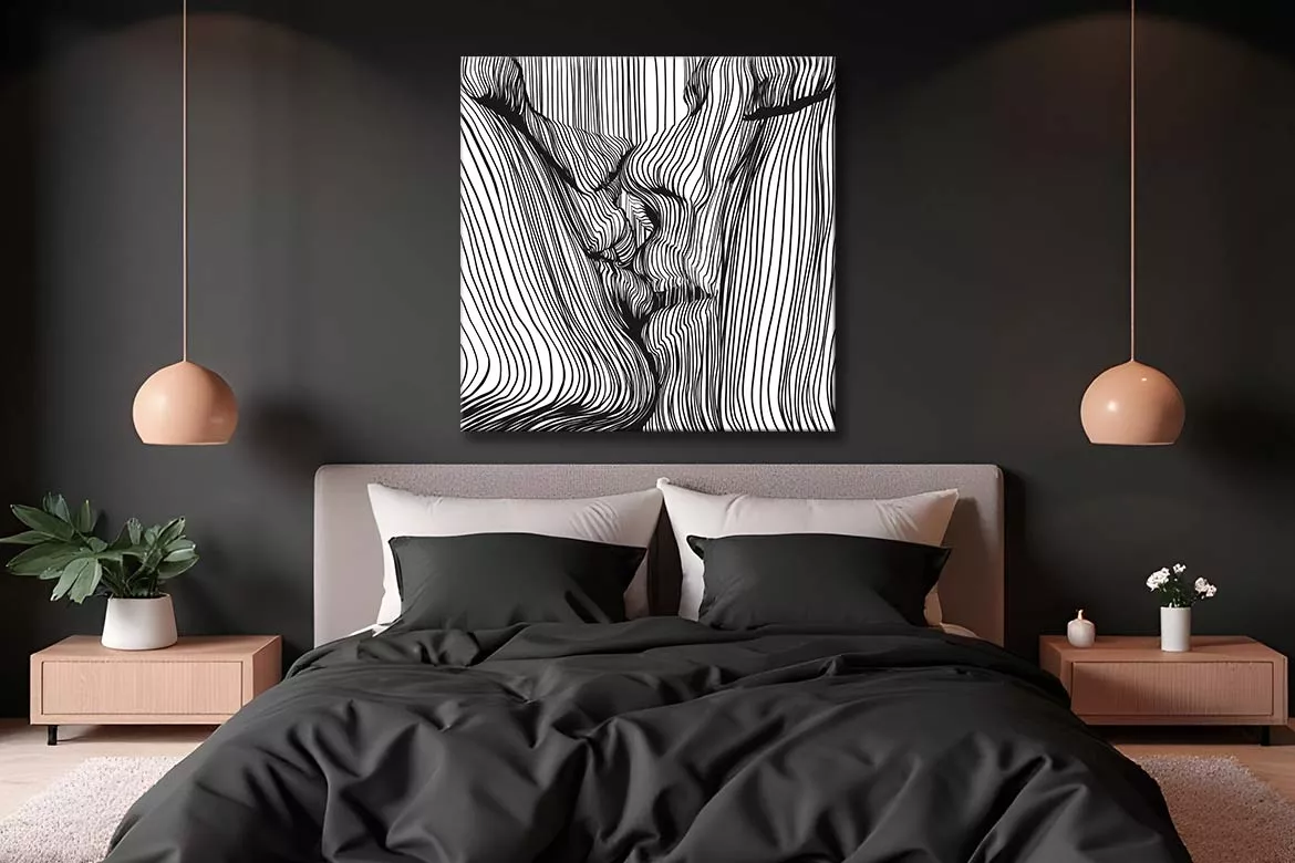 Tableau Noir et Blanc - Amour Partagée