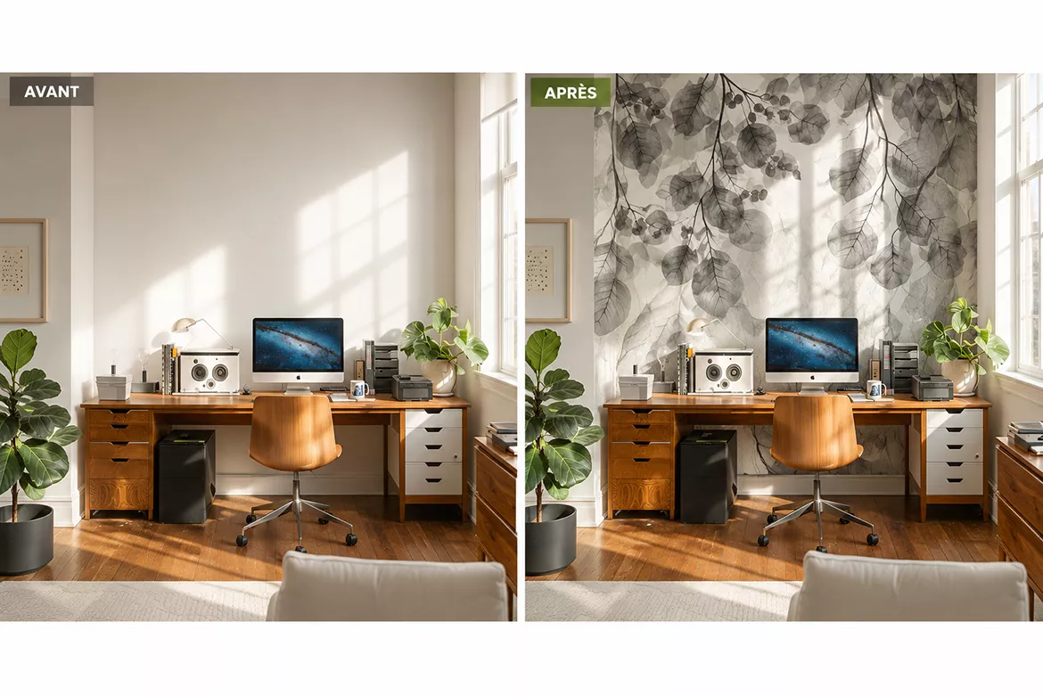Papier Peint panoramique Transparence Végétale