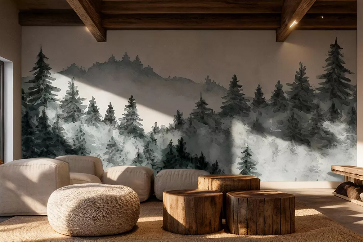 Papier Peint foret Sommet Verdoyant